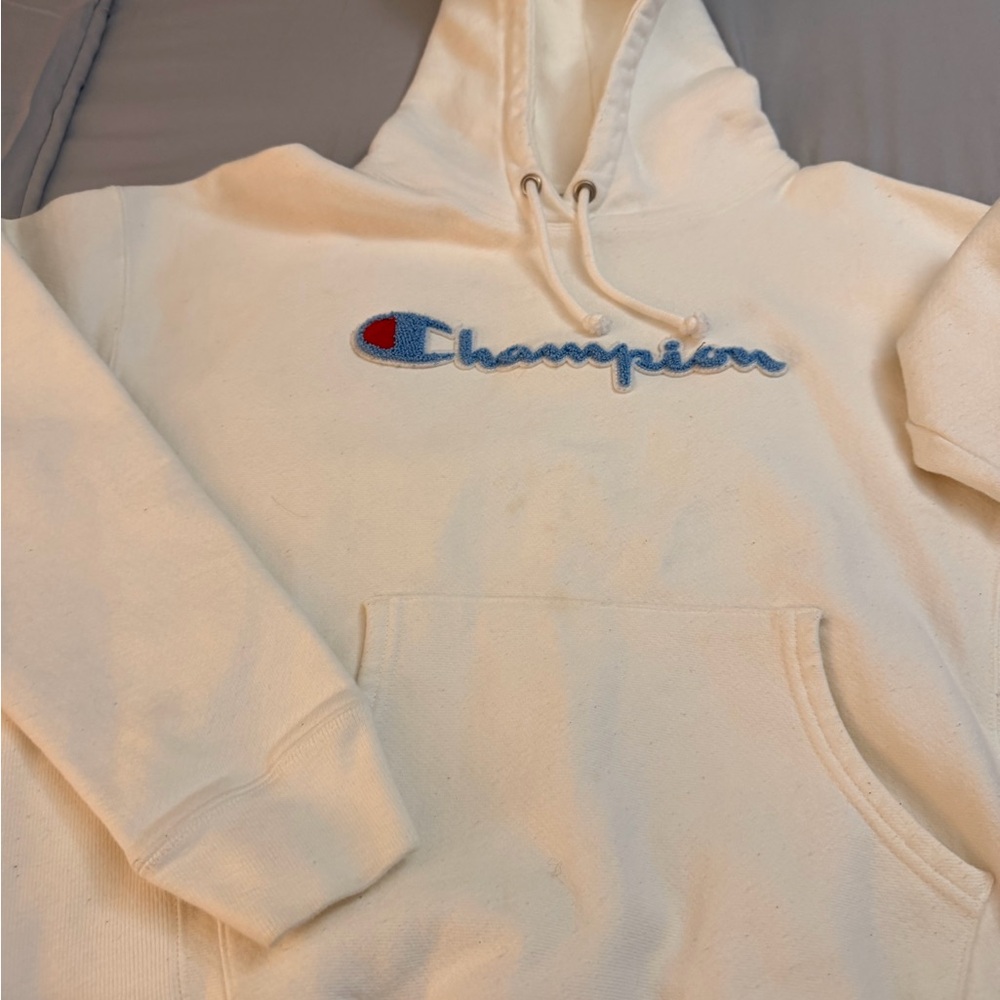 Champion Off-White Hoodie with Logo